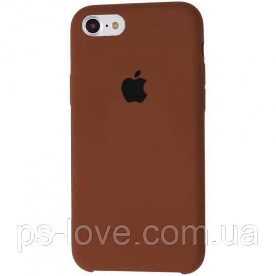 Силіконовий Чохол Silicone Case для Apple iPhone SE 2020/8/7 Brown шоколадний з відкритим низом