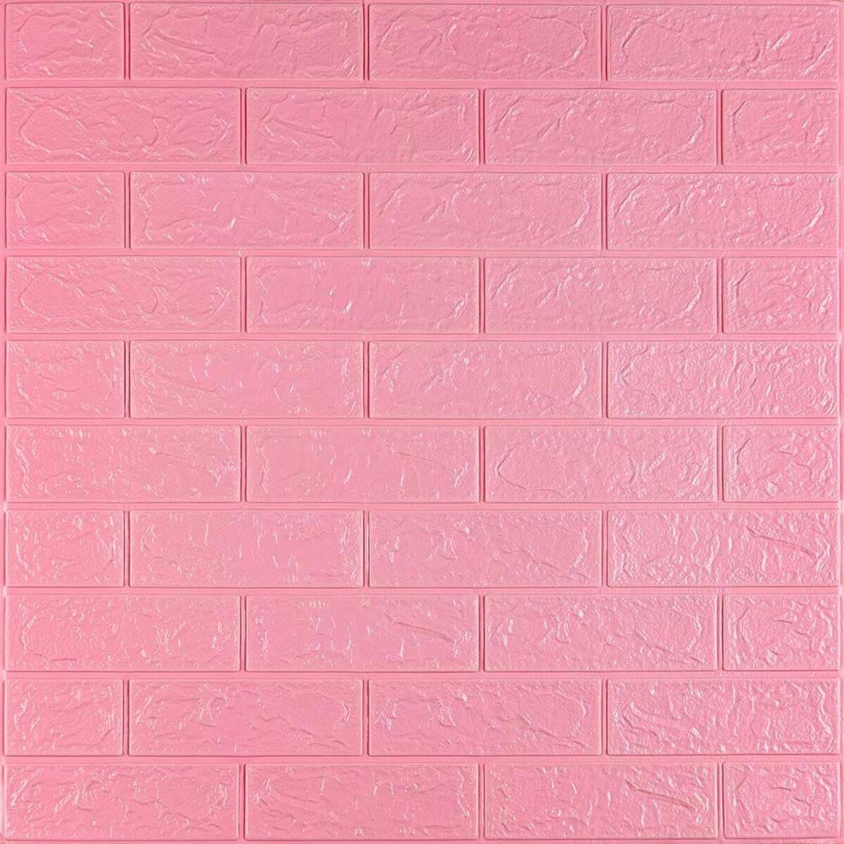 Панель на стену Sticker Wall кирпич 004-3 SW-00000231 700х770х3 мм Розовый (iz17088)