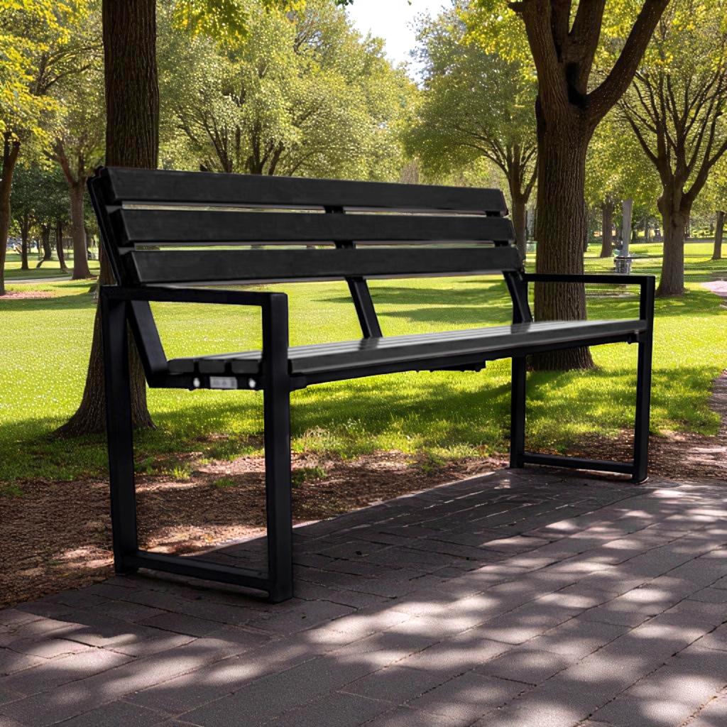 Лавка садова ТОБІ ШО модерн люкс ПВХ 1614х838х545 мм Графітово-чорний