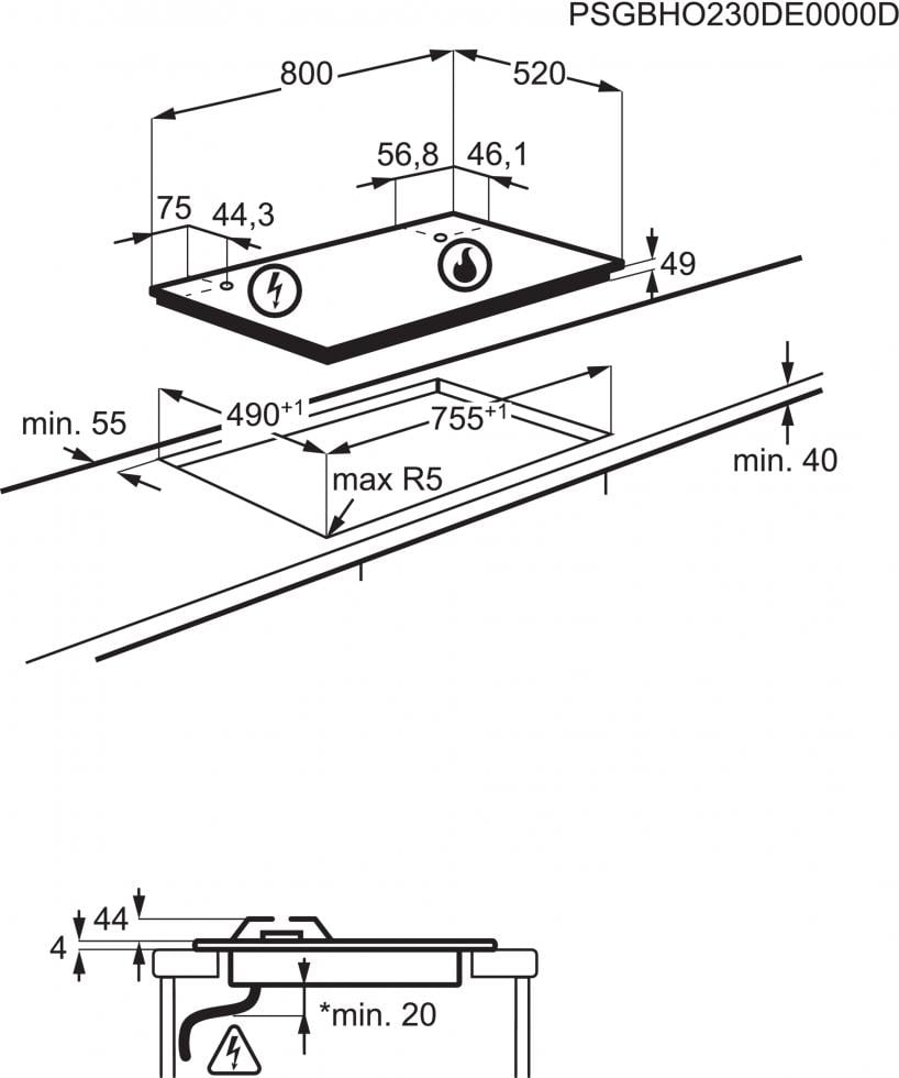 Варильна поверхня газова HVB8453IB - фото 2 Варильна поверхня газова HVB8453IB - фото 2