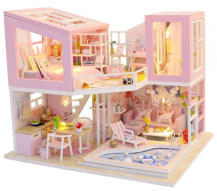 Большая мебель для кукольного домика XXL, вилла, кукольная мебель, аксессуары для детей
