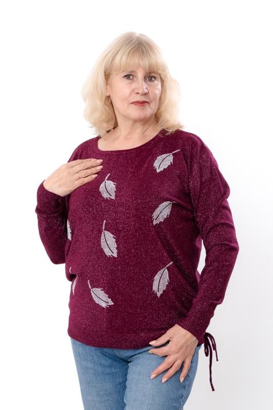 Джемпер жіночий батал Носи Своє р. 54/56 Бордовий (18098) - фото 1 Джемпер жіночий батал Носи Своє р. 54/56 Бордовий (18098) - фото 1