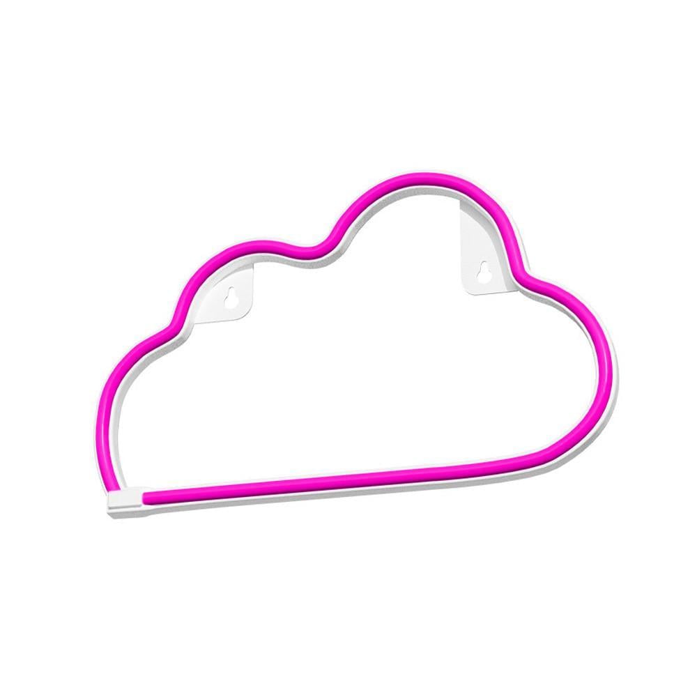 Неоновый светильник настенный Облако на батарейках/USB 30х19 см Розовый (2692828112)