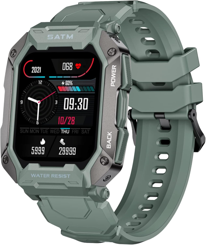 Смарт-часы в противоударном корпусе Lige C20 с двумя ремешками BW1821E Camouflage Green (17792)