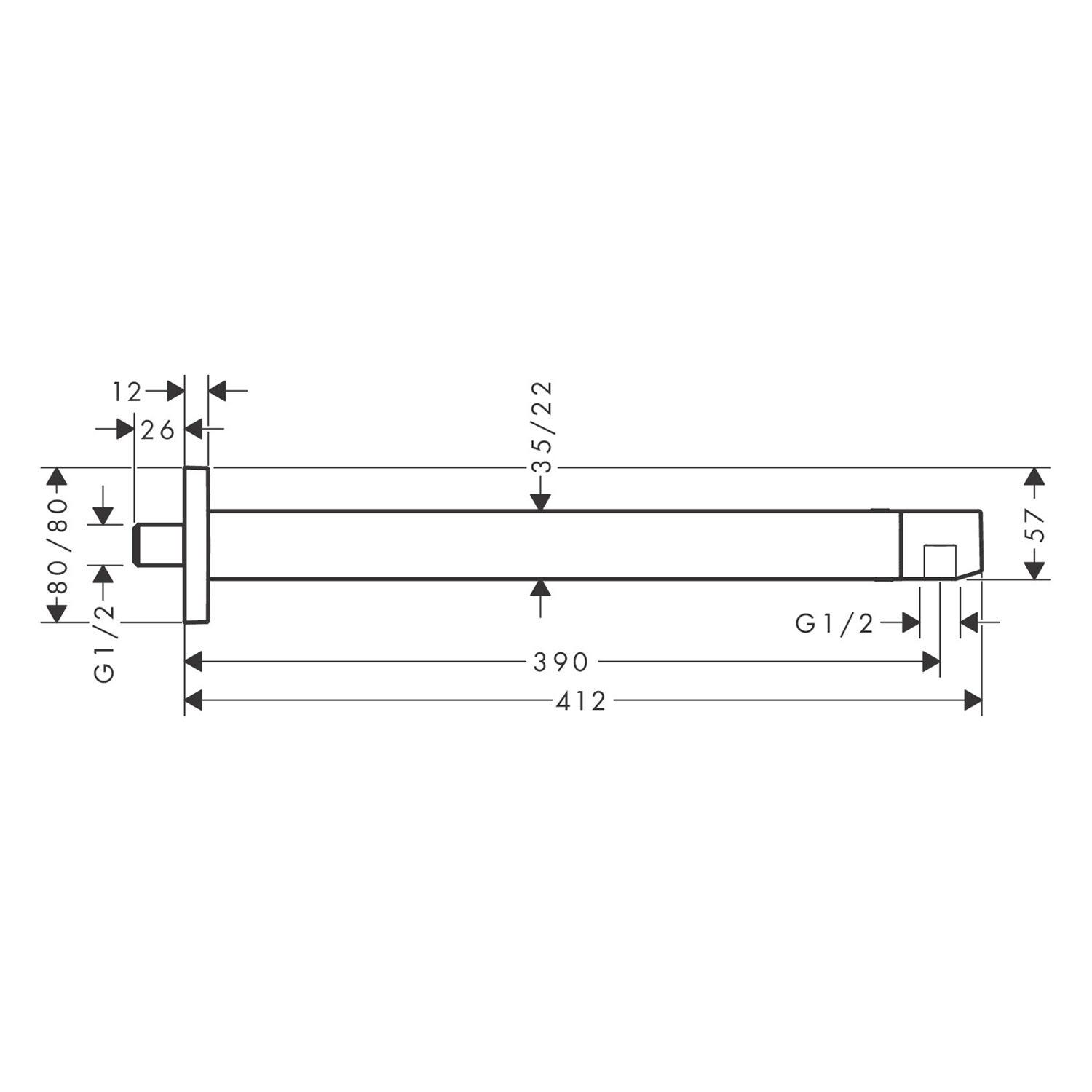 Кронштейн настенный Hansgrohe E 24337000 для верхнего душа 390 мм Хром (177420) - фото 2 Кронштейн настенный Hansgrohe E 24337000 для верхнего душа 390 мм Хром (177420) - фото 2