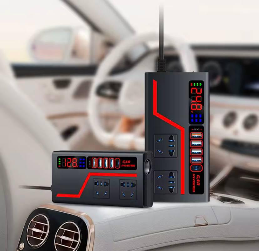 Автомобильный инвертор DC 12-220 V 2 розетки 4 USB Type-C (d9f643a7) - фото 2 Автомобильный инвертор DC 12-220 V 2 розетки 4 USB Type-C (d9f643a7) - фото 2