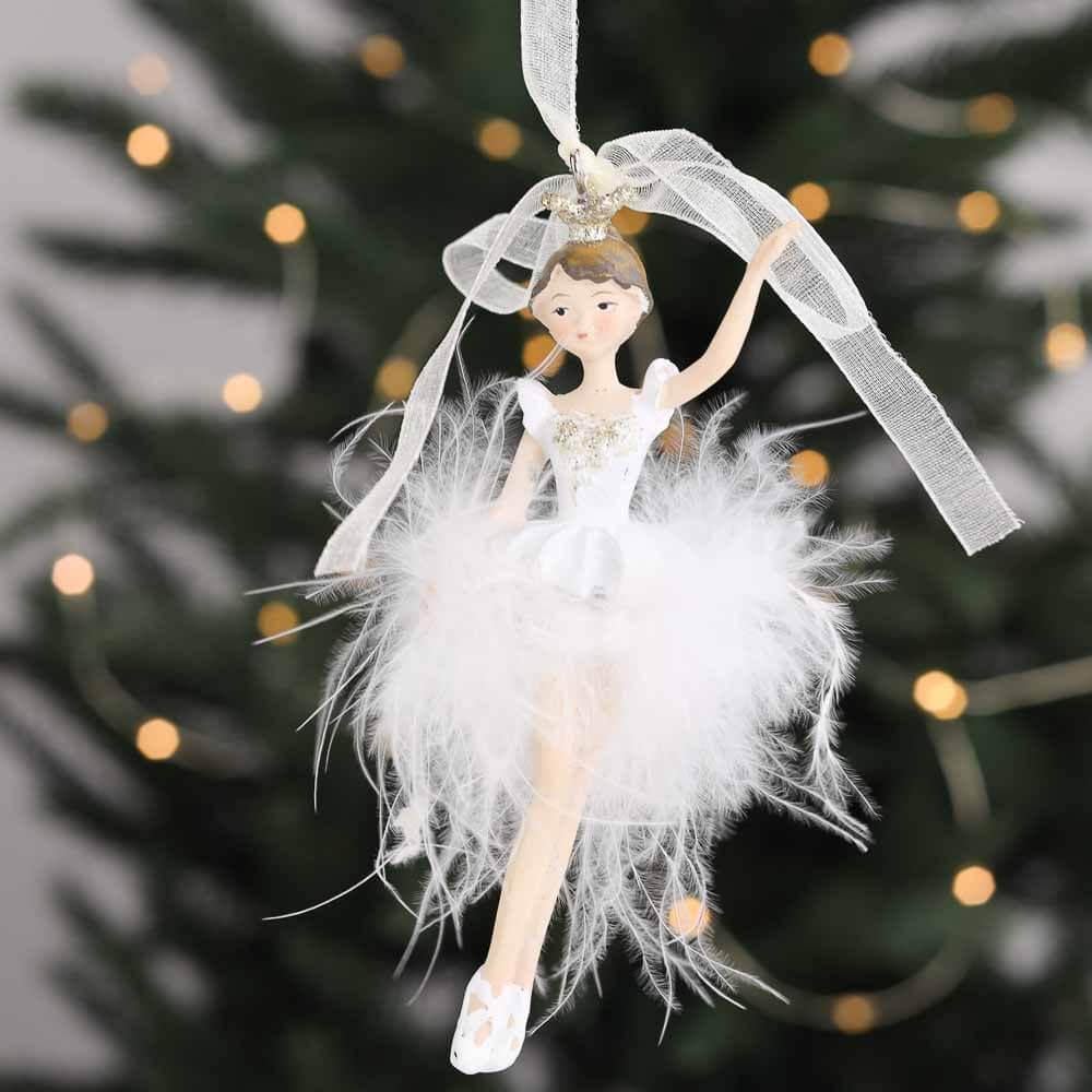 Подвеска новогодняя керамическая на елку Elisey Фуэте 11,5 см Персиковый (NH-106-K-220)