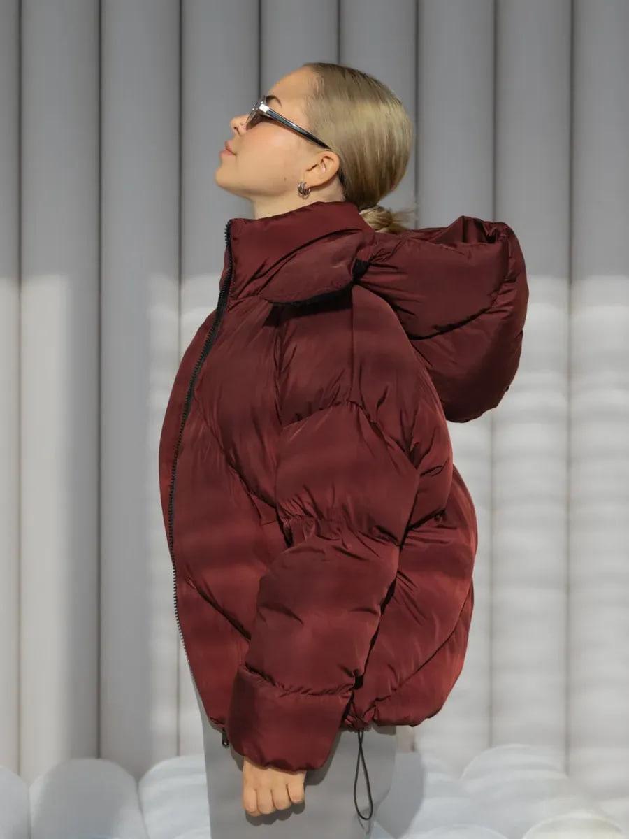 Пуховик жіночий Quadro зимовий до -15°С з капюшоном оверсайз L/XL Бордовий (26531/5/2) - фото 11 Пуховик жіночий Quadro зимовий до -15°С з капюшоном оверсайз L/XL Бордовий (26531/5/2) - фото 11