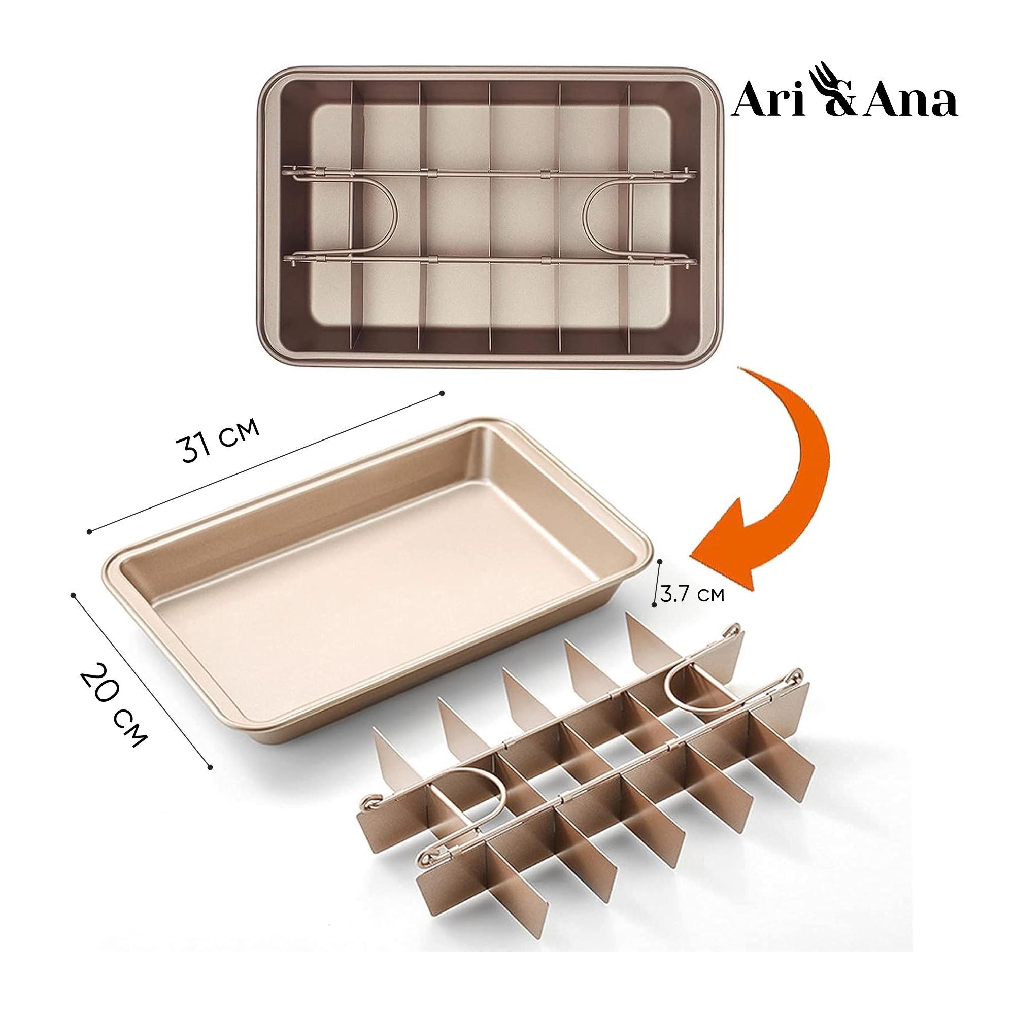 Форма для выпечки брауни с решеткой Ari/Ana антипригарная форма из углеродистой стали 31х20 см - фото 3 Форма для выпечки брауни с решеткой Ari/Ana антипригарная форма из углеродистой стали 31х20 см - фото 3