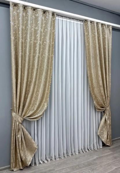 Тканина для штор жакард Magic 1,45 м Пісочний (1604ш) - фото 3 Тканина для штор жакард Magic 1,45 м Пісочний (1604ш) - фото 3