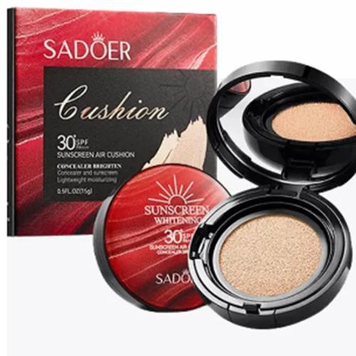 Тональний кушон ВВ крем Sadoer 30 SPF PA++++ SUNSCREEN AIR CUSHION CONCEALER BRIGHETEN тон 02 айворі 15мл (0404025)