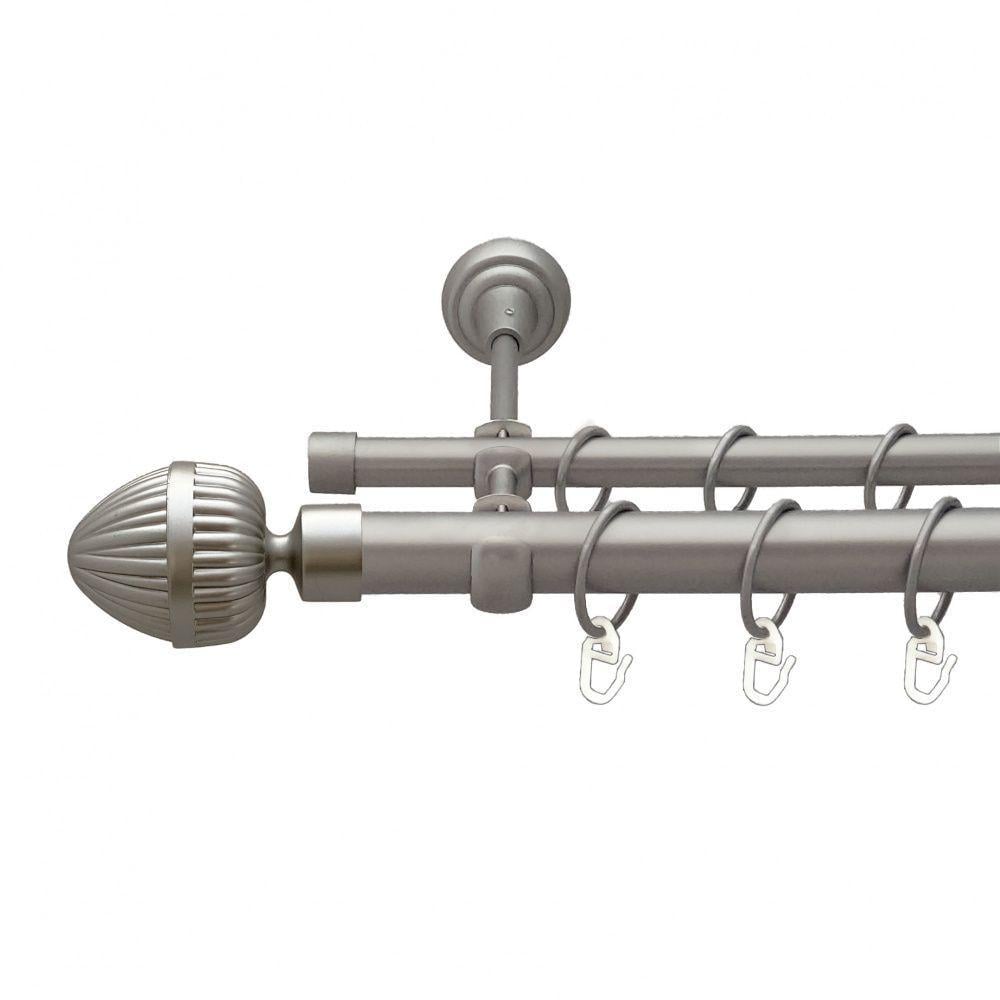 Карниз Orvit Одеон двухрядный гладкий 25/16 мм 160 см Сатин (00-00011027)