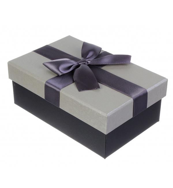 Подарочная коробка Gray bow, 16x10x6 см