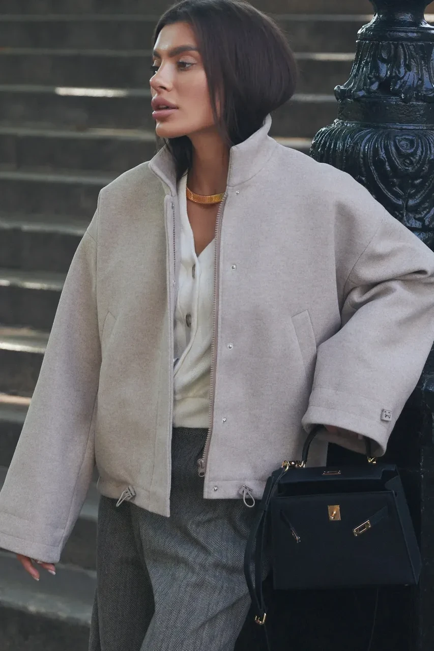 Пальто женское укороченное XXL-3XL Бежевый (2701161709) Пальто женское укороченное XXL-3XL Бежевый (2701161709)