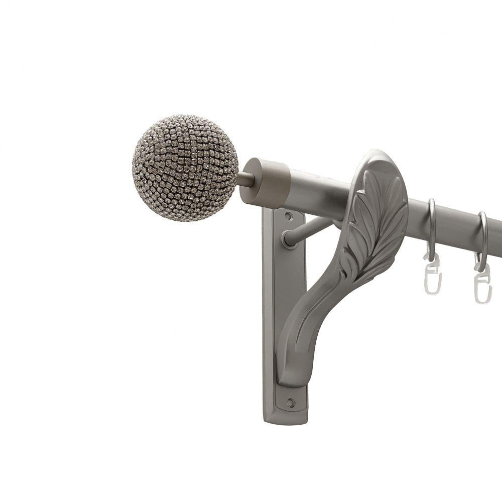 Карниз металлический Orvit Эмпресса однорядная ретро/гладкая труба/кольцо металлическое Сатин 25 мм 300 см (00-00011194)