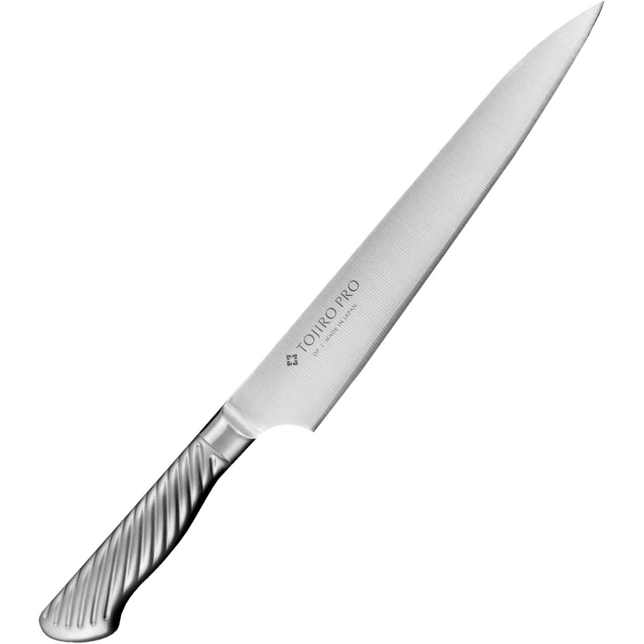 Кухонный нож для тонкой нарезки Tojiro PRO 61-62 HRC VG-10 нержавеющая сталь 210 мм Серебрянный