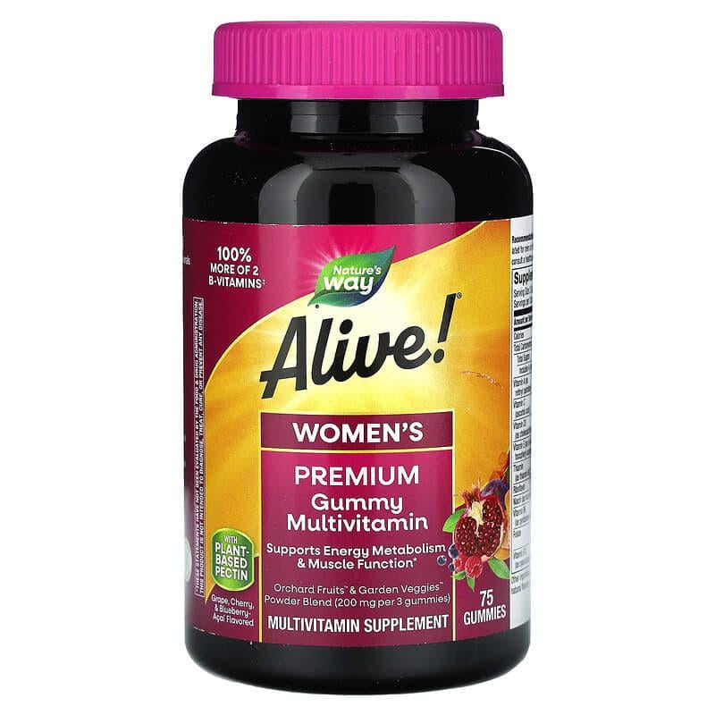 Мультивитамины для женщин Nature's Way Alive Women`s Premium Gummy Multivitamin 75 жевательных мармеладок (1469092051)