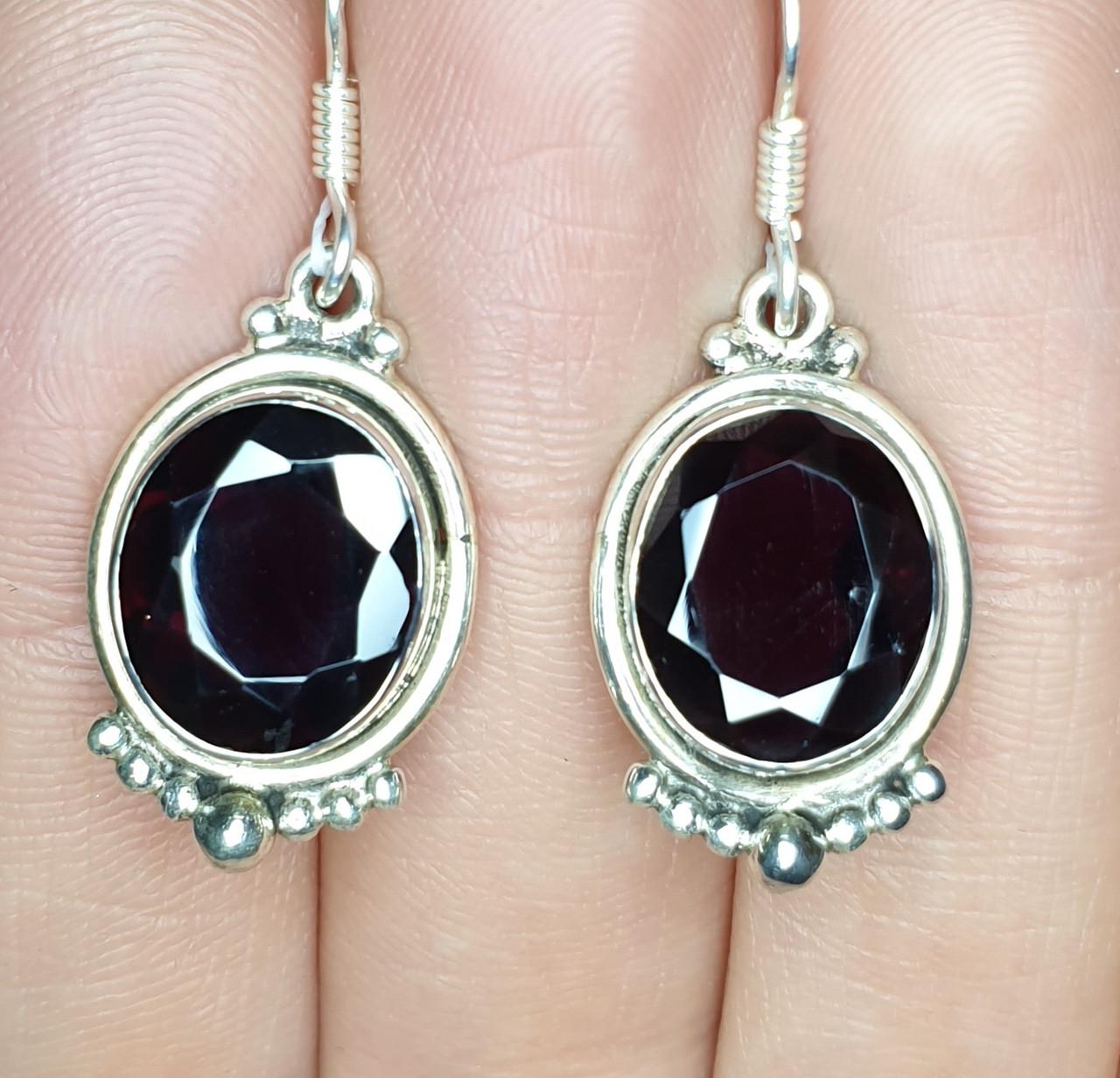 Серьги серебряные с гранатом 7,10 г (1358575534)