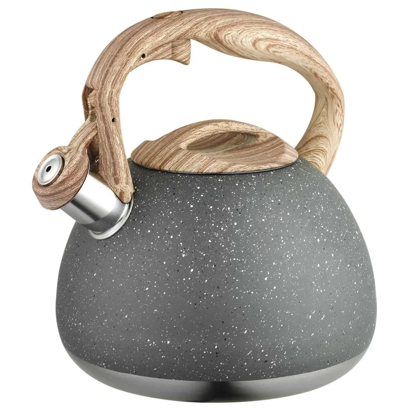 Чайник для плити н/ж сталь зі свистком та нейлоновою ручкою 2,7 л Чорний (MX-12390Q)