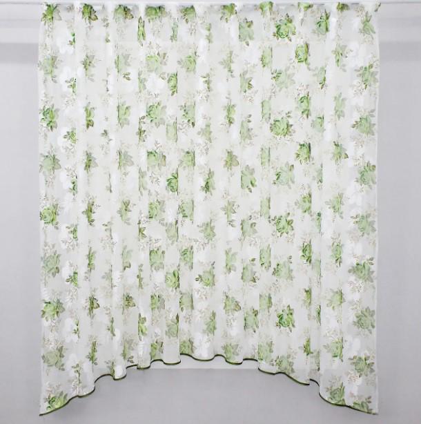 Тюль Арка сетка 275х170 см Белый/Салатовый (000к 51-162)