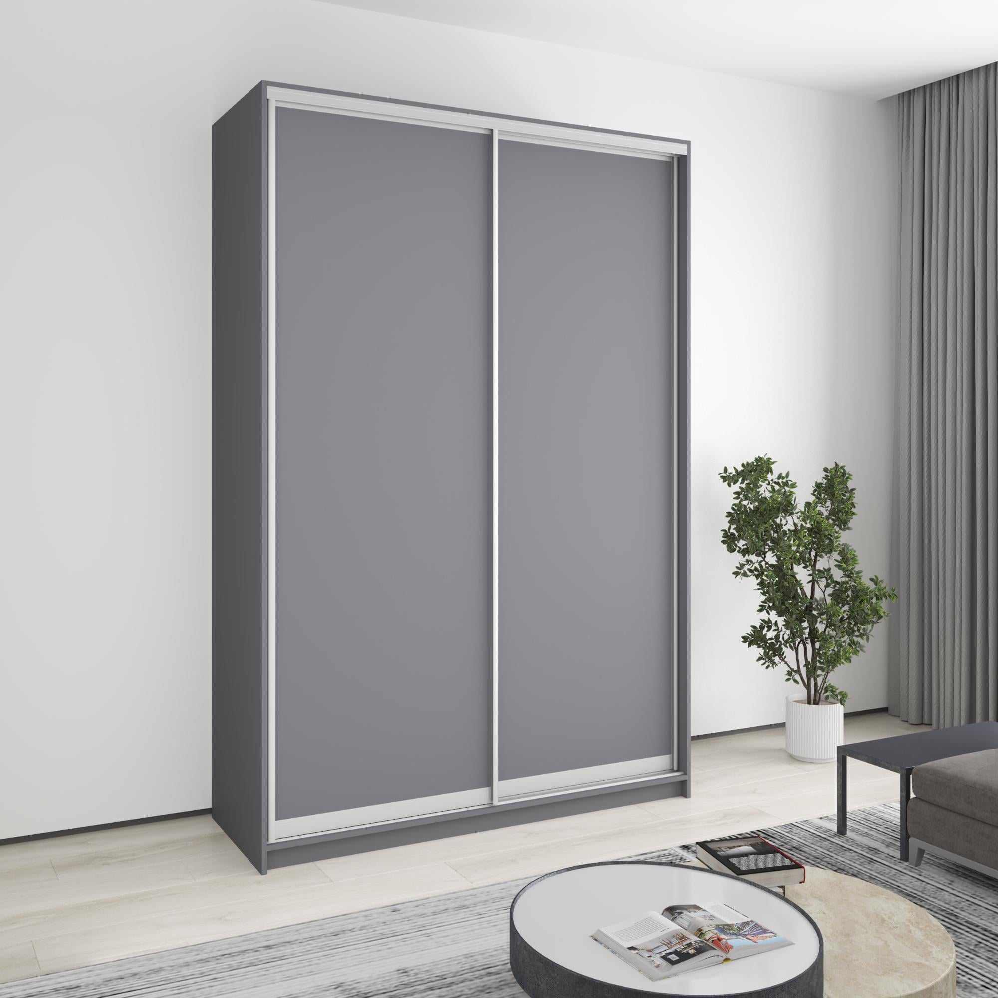 Шкаф-купе двухдверный MebelStar Комбо AL 2 ДСП 160x60x240 см Антрацит (MBS-4073) Шкаф-купе двухдверный MebelStar Комбо AL 2 ДСП 160x60x240 см Антрацит (MBS-4073)