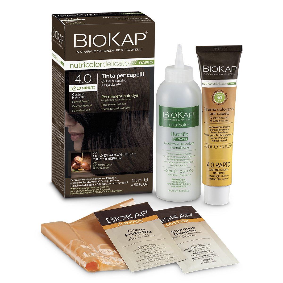 Краска для волос Bios Line BioKap Nutricolor Delicato Rapid 135 мл 4.0 Castano Naturale - фото 1