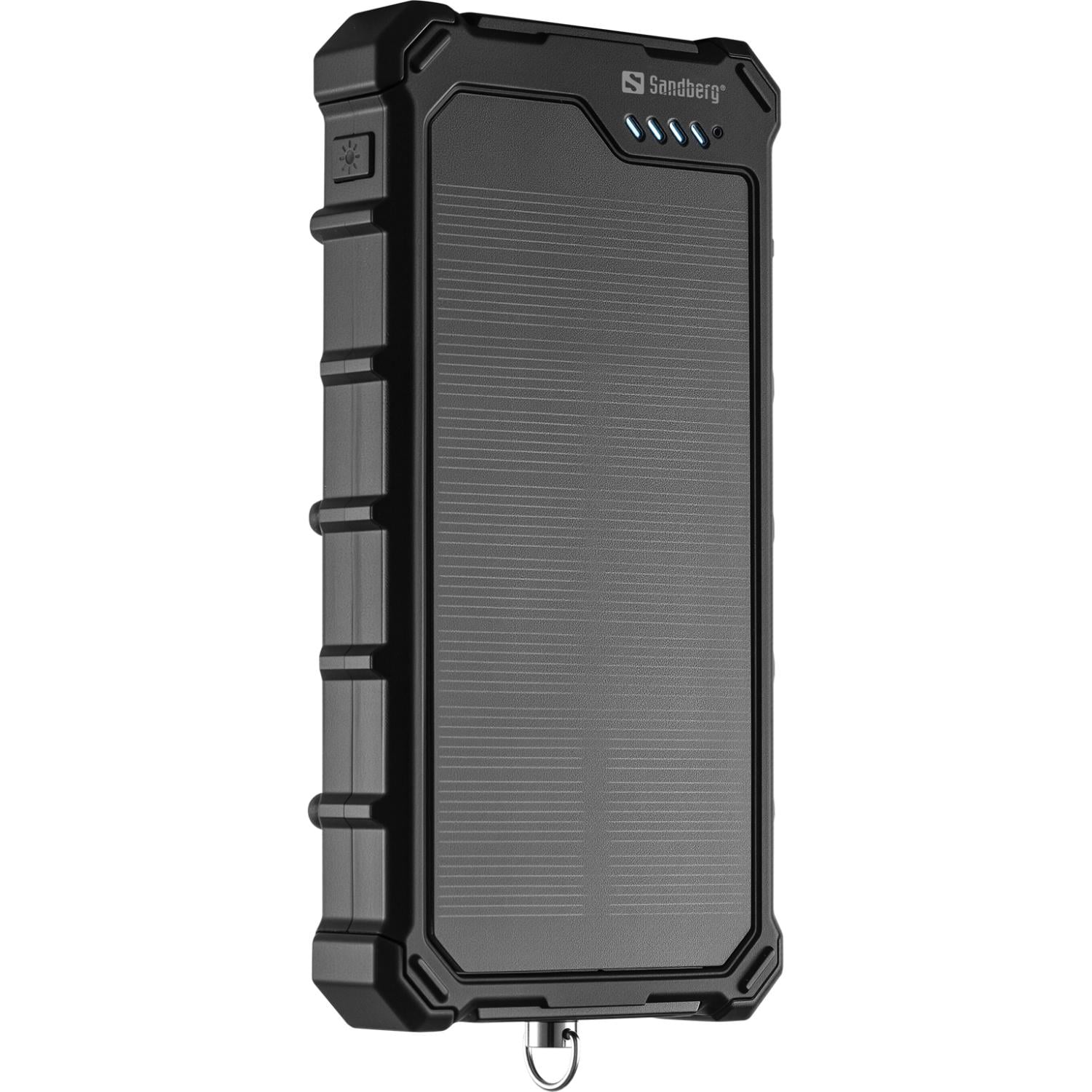 Повербанк с солнечной панелью 10000 mAh 22,5W PD CampLED USB Type-C In/Out Black (421-23)