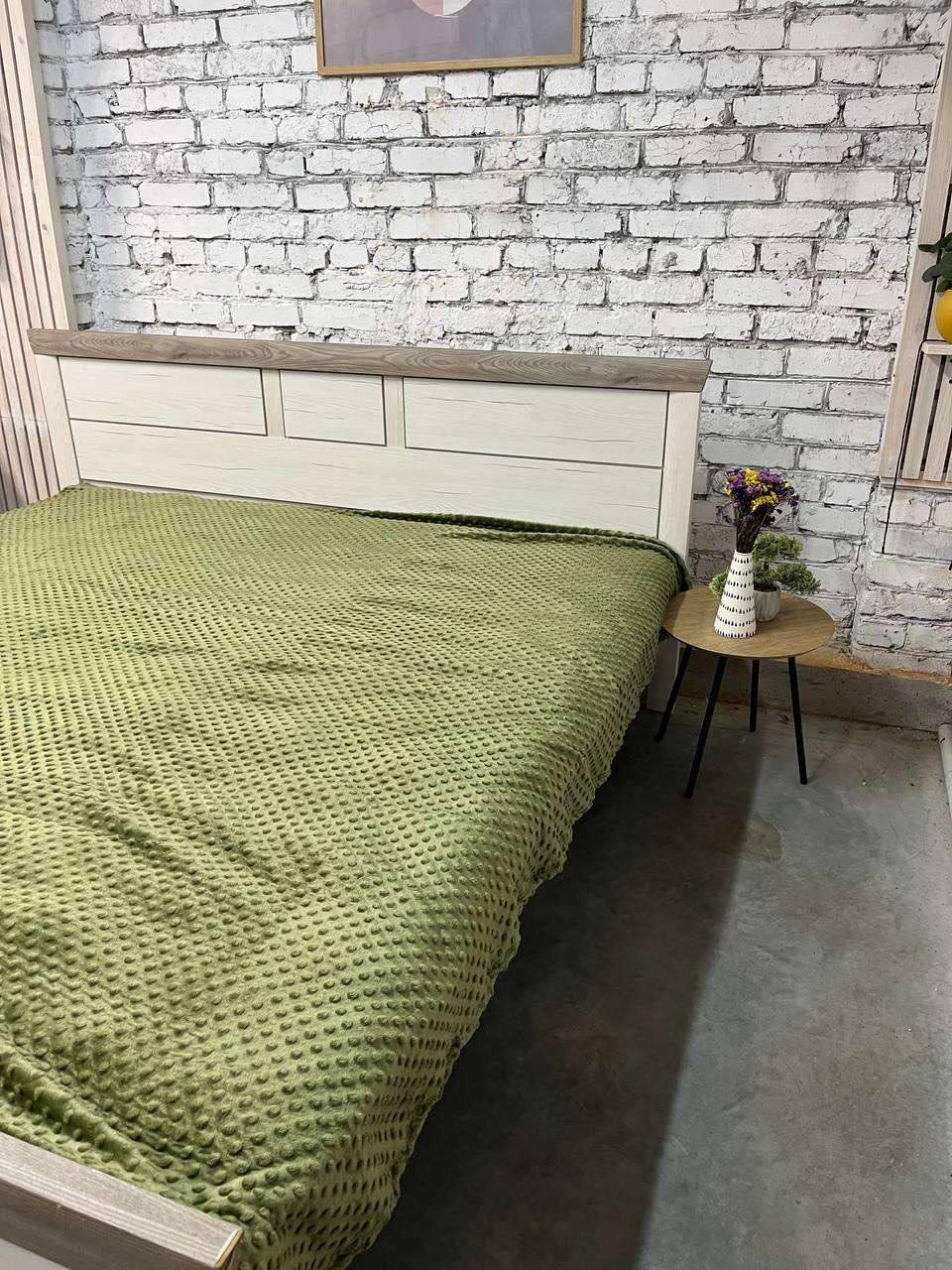 Плед флисовый 160х215 см Оливковый (Д-mur-flis-pled-002) - фото 2