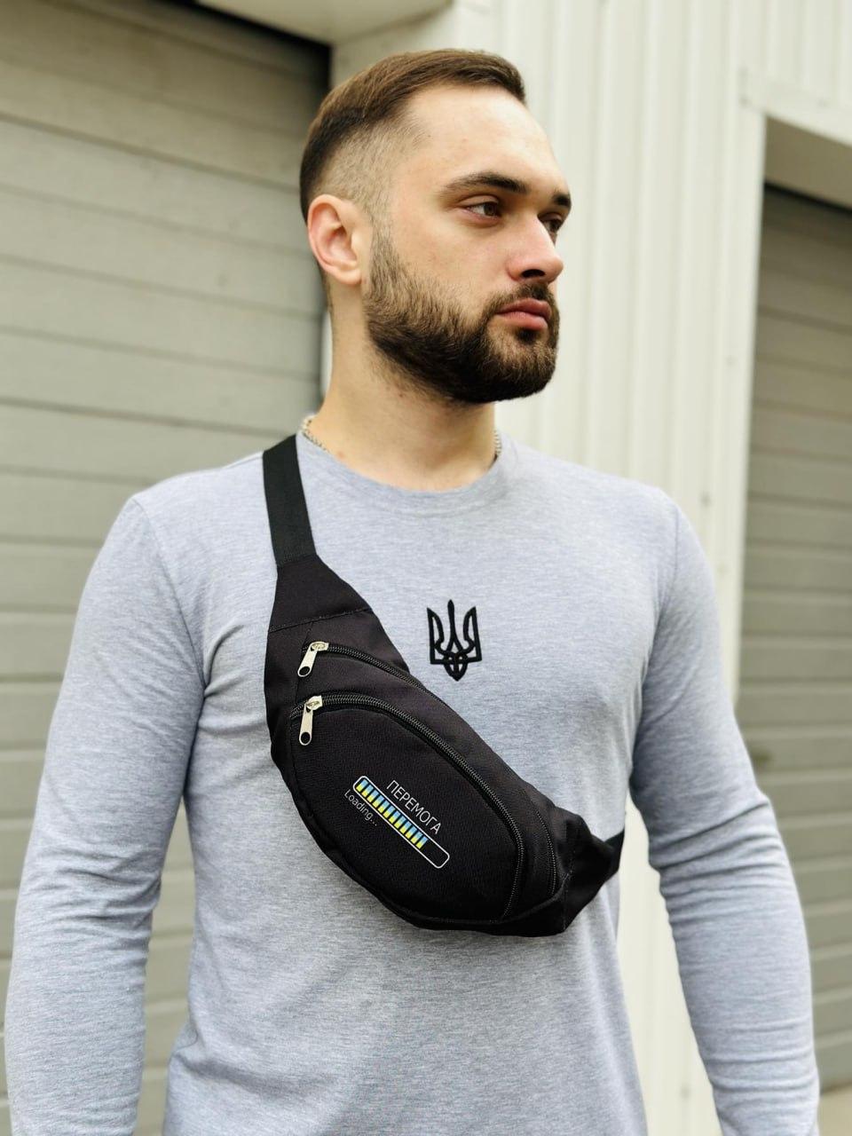 Бананка с 2 отделениями на молнии Черный (Д-Е-1448879999)