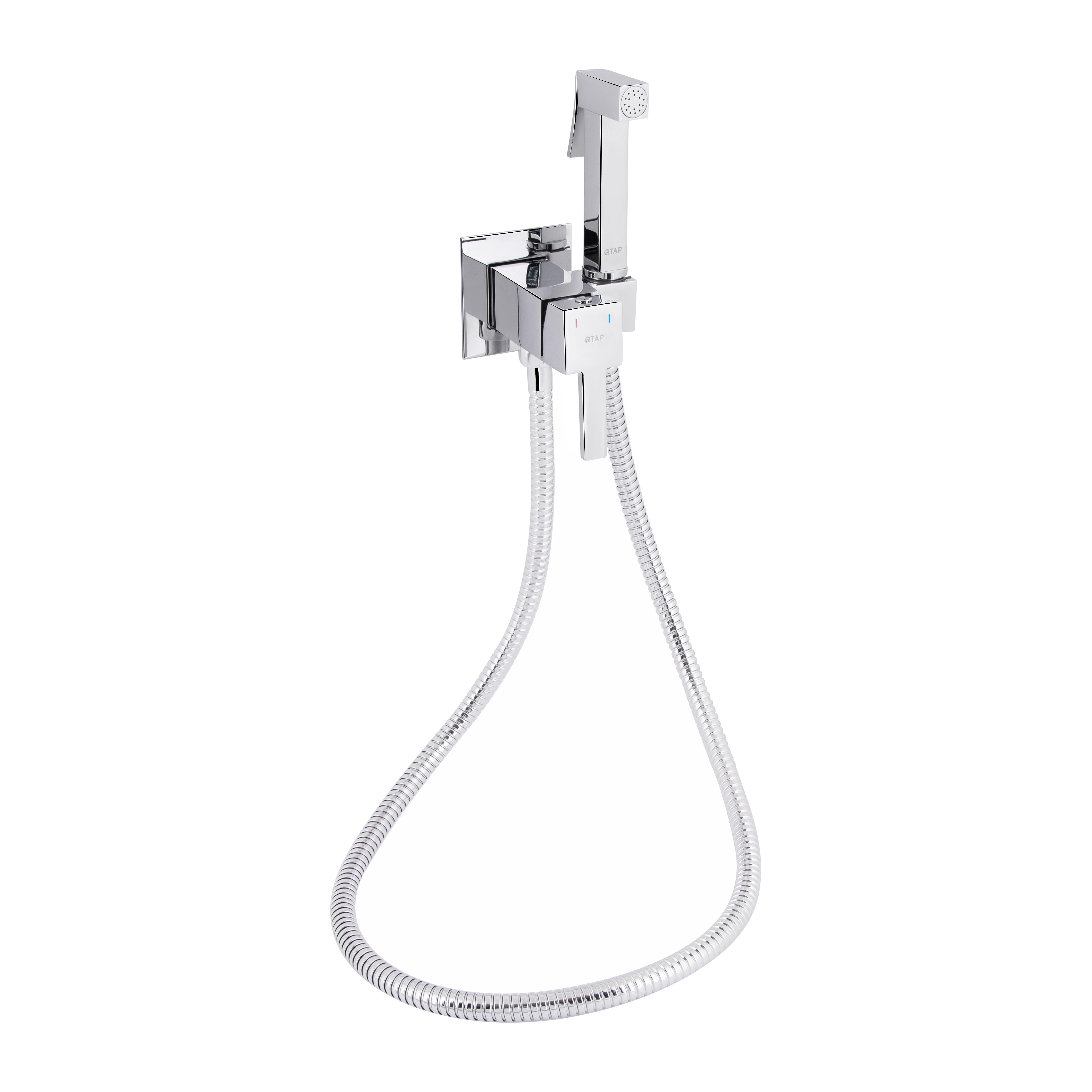 Набор для гигиенического душа Qtap Inspai-Varius прямоугольный Chrome (QTINSVARCRMV00440201)