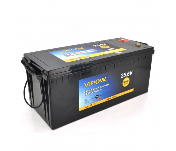 Аккумуляторна батарея Vipow LiFePO4 25,6V 100Ah для монтажа в стойку 80A