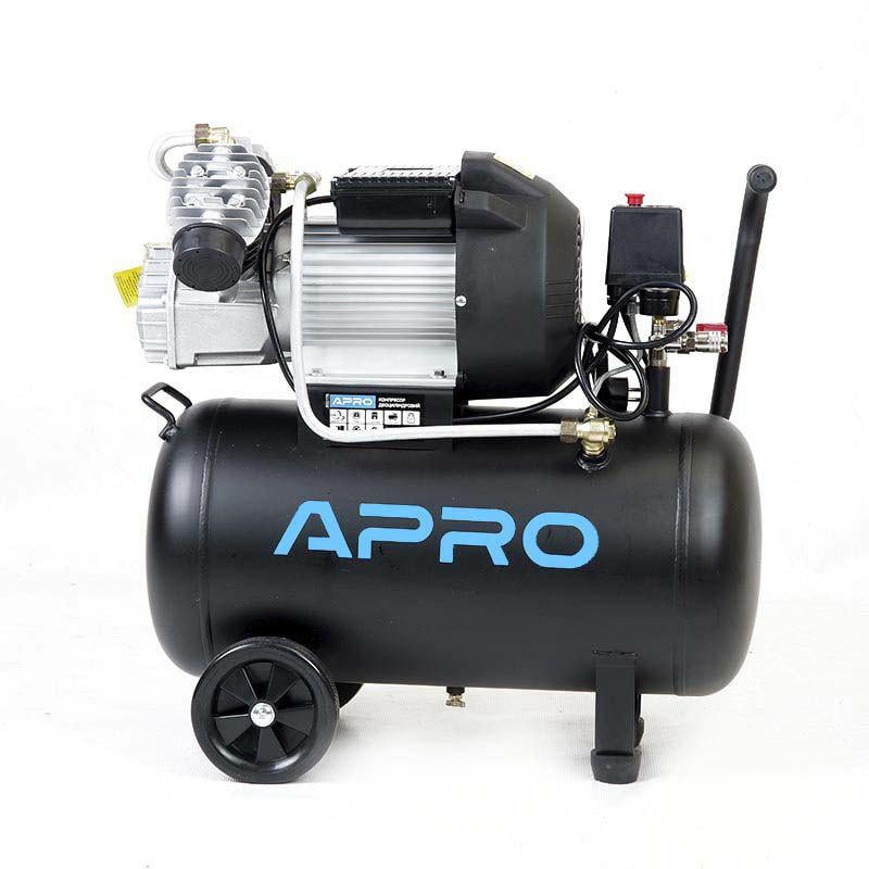 Компресор двоциліндровий Apro OFD-50MX 2.2кВт 416л/хв 8бар 50 л з оливою 0,2 л (26284752)