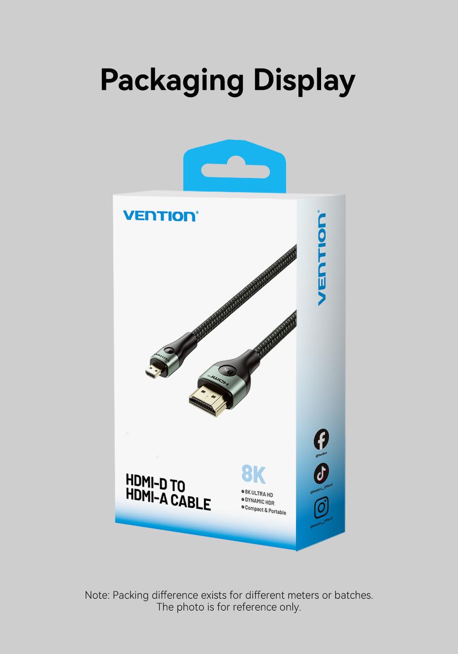 Кабель Vention Micro HDMI на HDMI HDMI 2.1 8K 60Hz 48Gbps Dynamic HDR eARC плетений 1 м Зелений (AGKGF) - фото 18 Кабель Vention Micro HDMI на HDMI HDMI 2.1 8K 60Hz 48Gbps Dynamic HDR eARC плетений 1 м Зелений (AGKGF) - фото 18