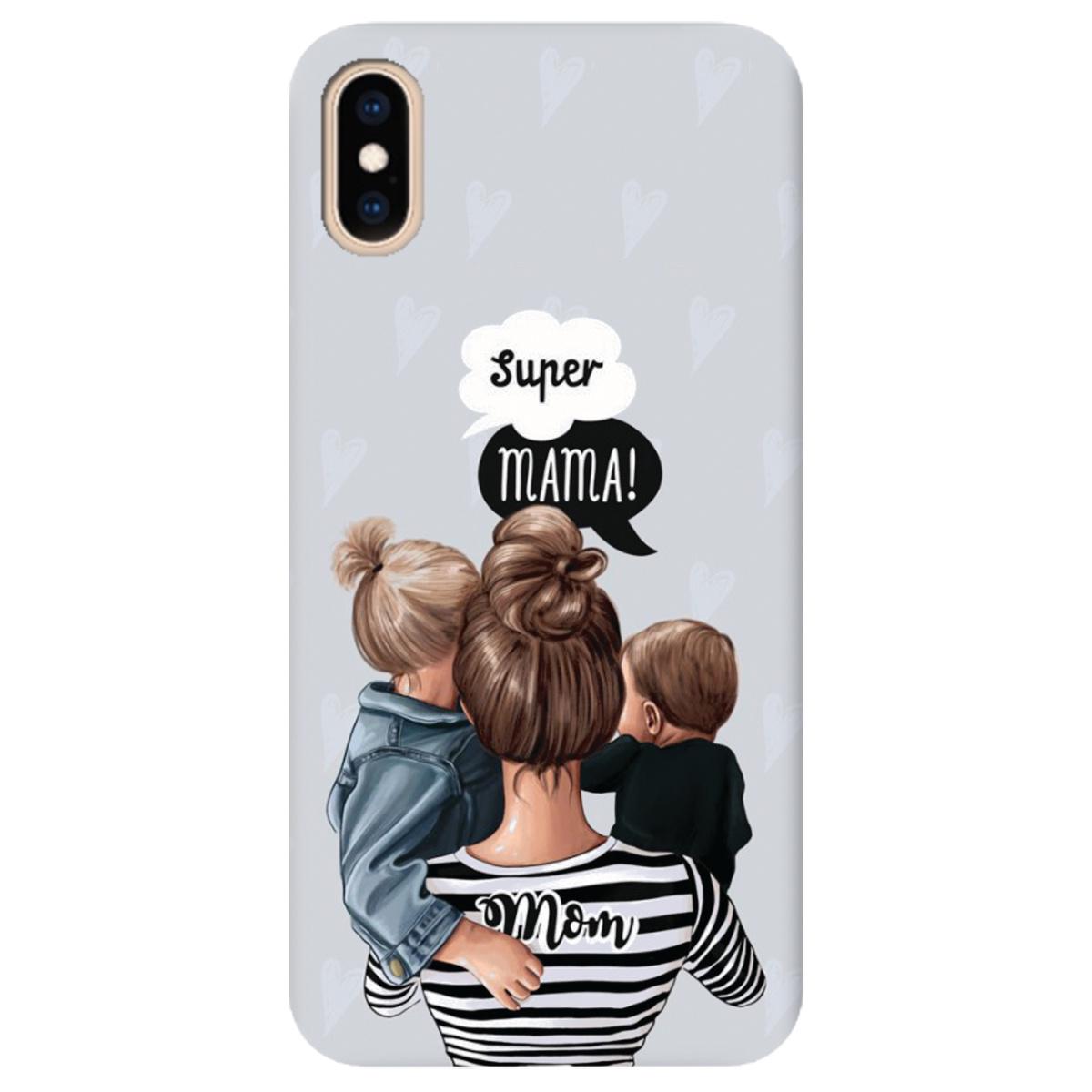 Силиконовый чехол Zorrov для Apple iPhone XS Max - Super Mama (11180040264118317)