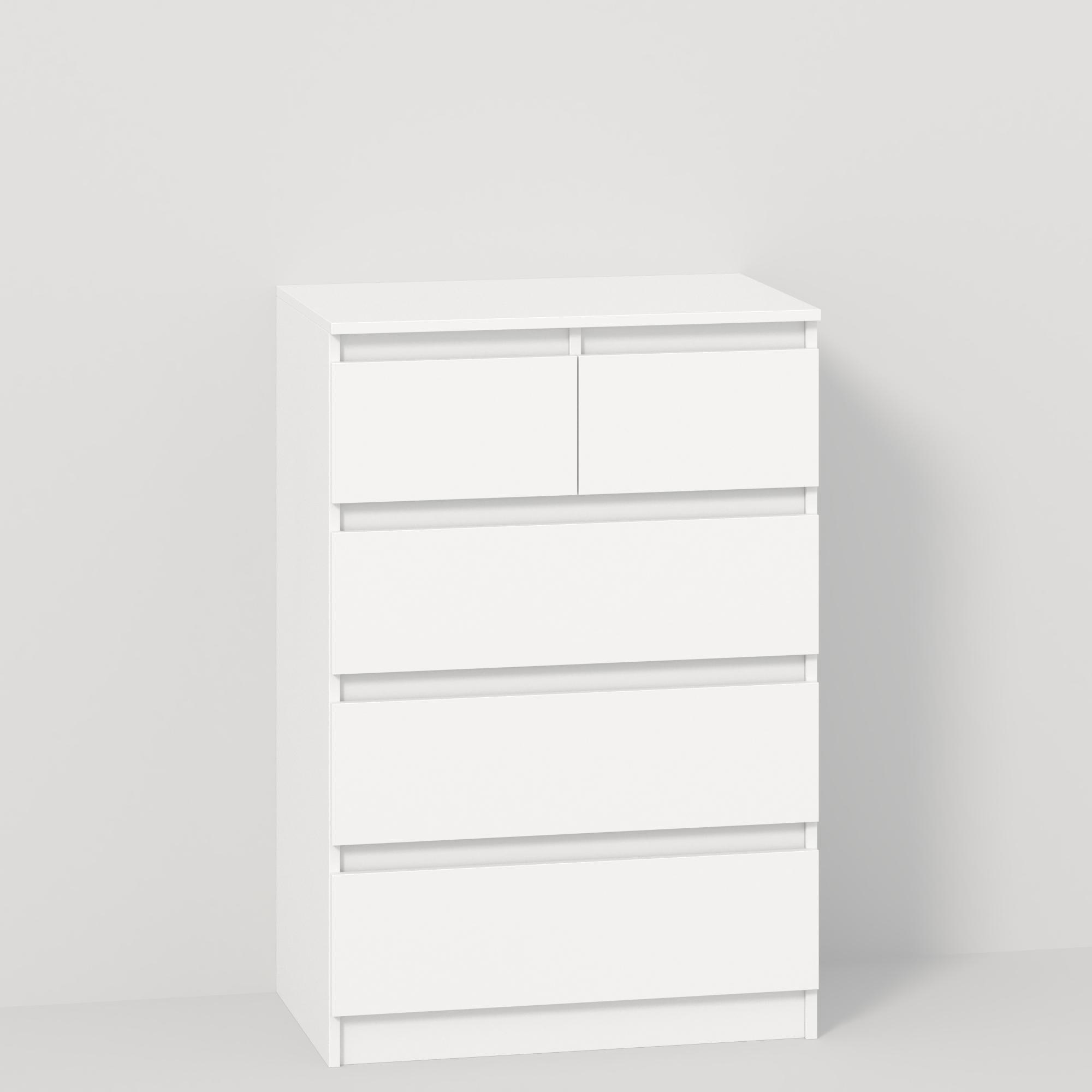 Комод на 5 ящиков без ручек Line KF2+F3 700x450x1035 мм Белый - фото 2 Комод на 5 ящиков без ручек Line KF2+F3 700x450x1035 мм Белый - фото 2