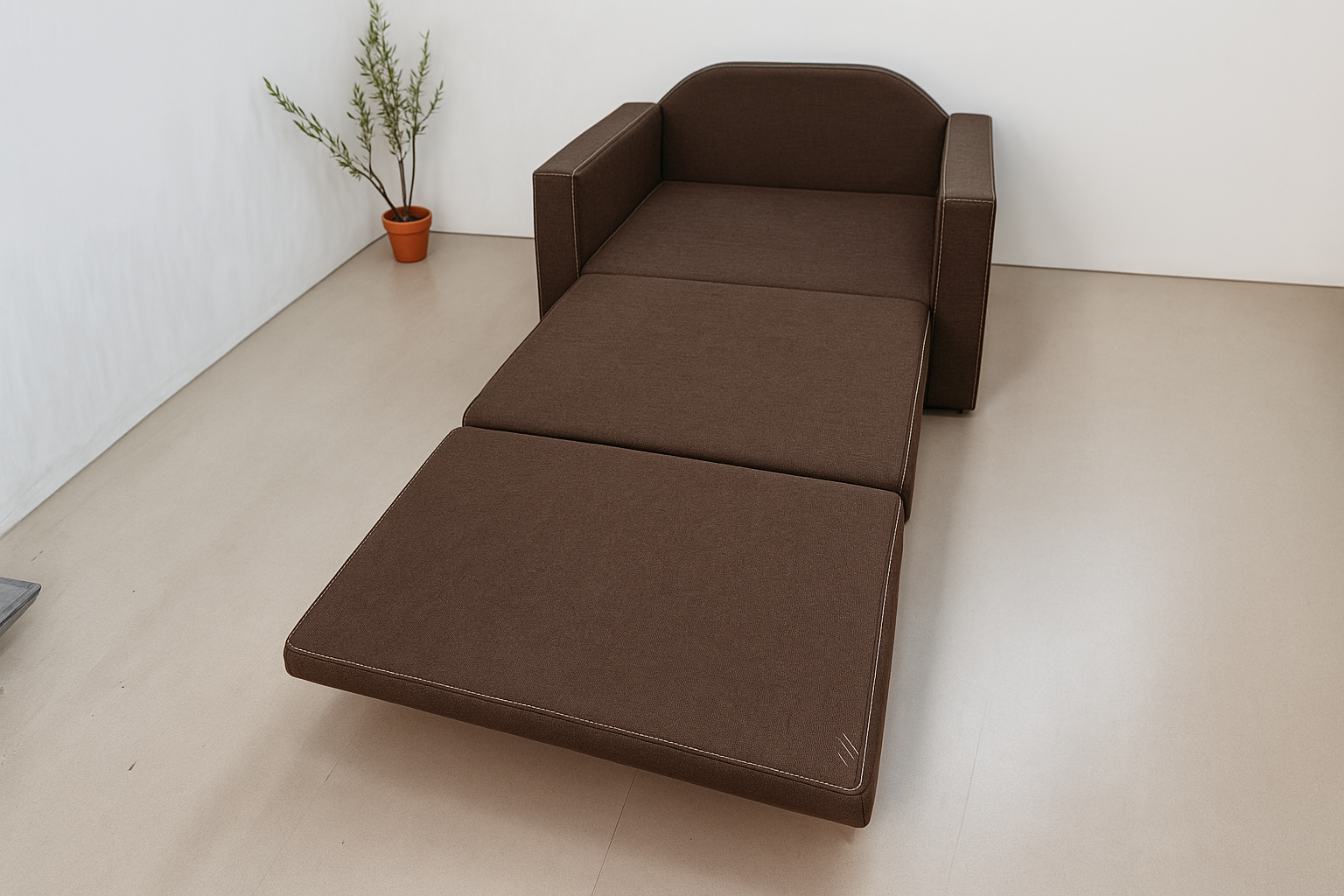 Диван-кресло мягкий раскладной Tobi Sho Максиан рогожка Bahama 1140х850х730 мм 45/Коричневый