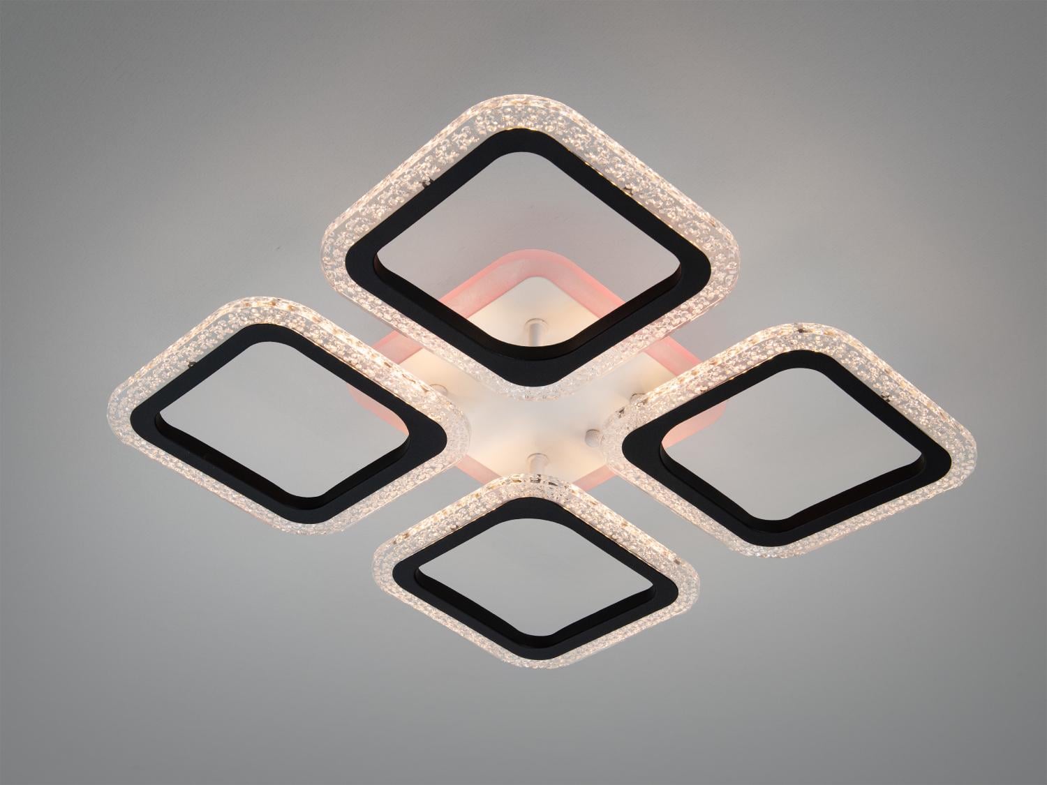Люстра потолочная светодиодная 65W/димер/пульт Черный (AS8170/4BK LED 3color dimmer)