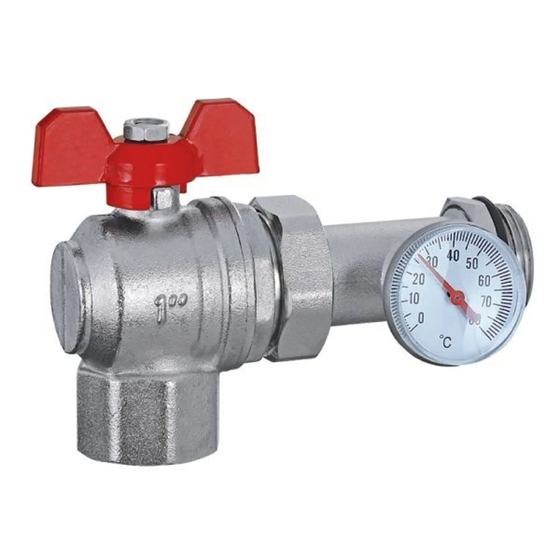 Кран-американка з муфтою під термометр ECO 01G-1 1″ кутовий (GSR-000008823)