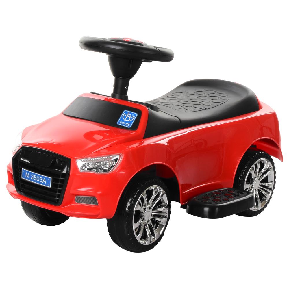 Каталка-толокар M 3503А-3 с родительской ручкой и музыкой Красный (25051935)