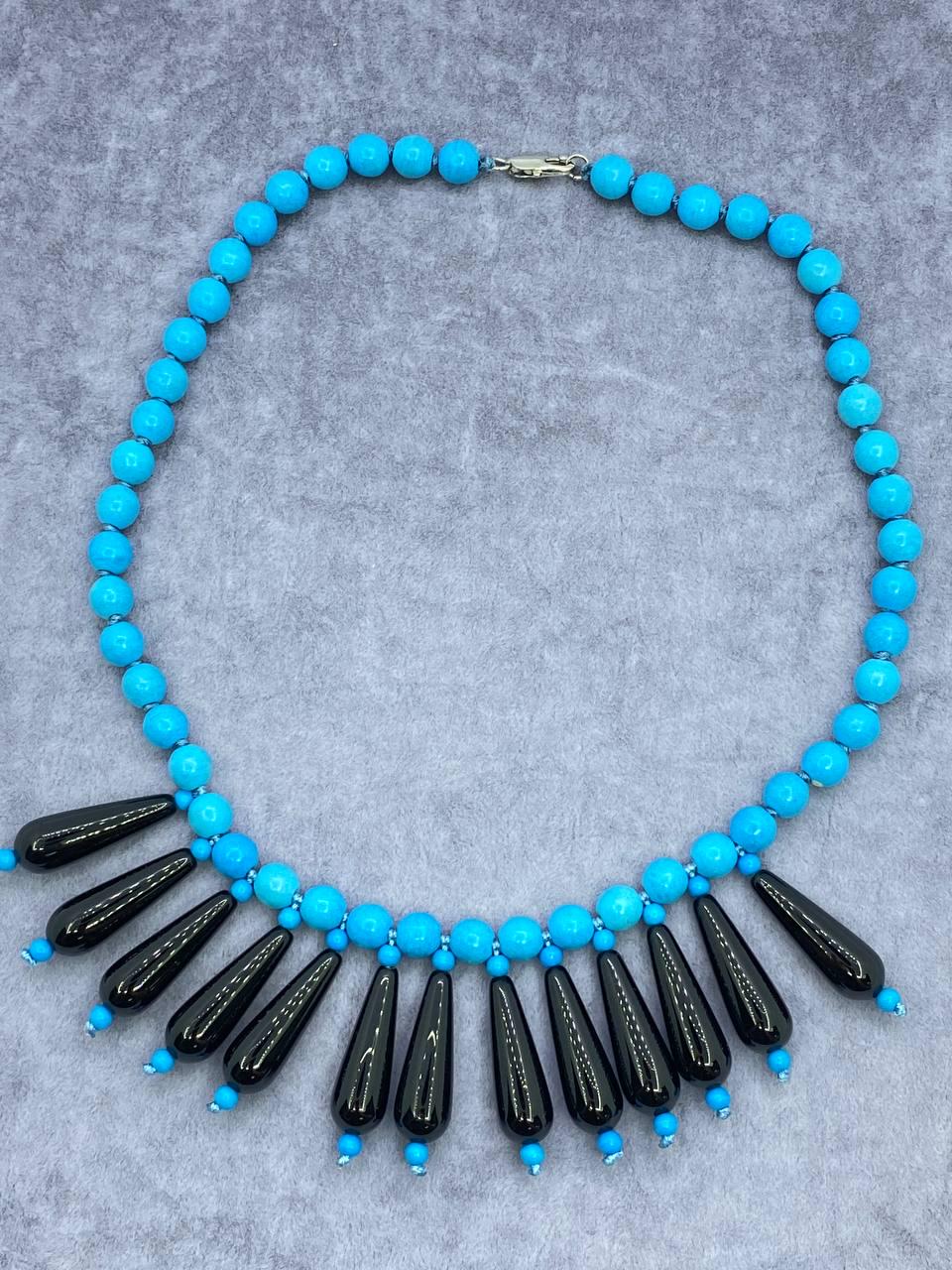 Намисто бірюза 46 см Блакитний (1298)