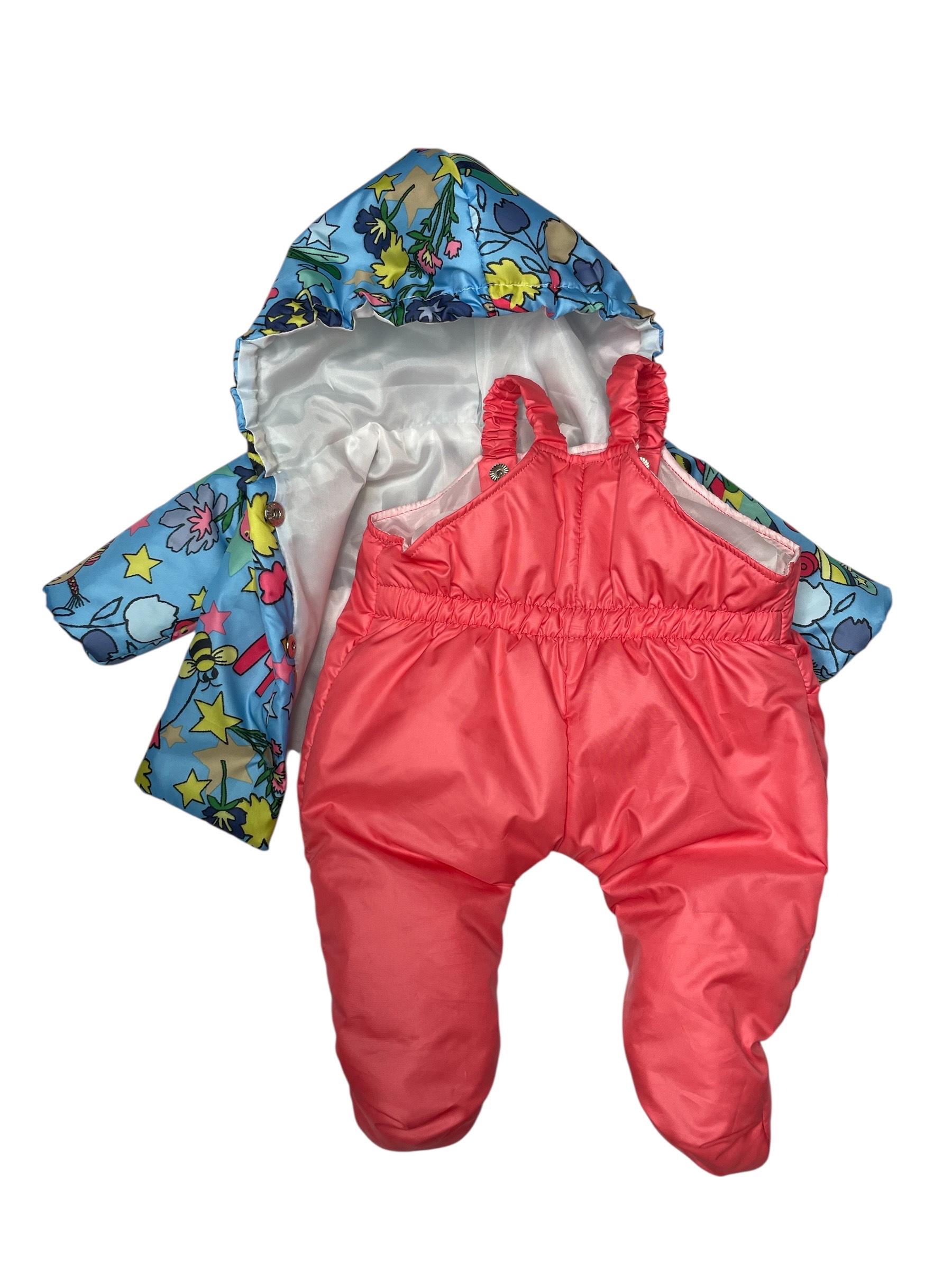 Одежда для куклы Reborn 50-55 см зимний набор куртка и полукомбинезон Коралловый (146)