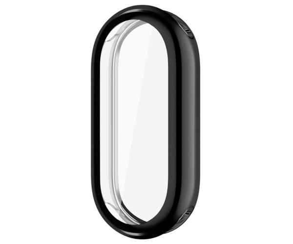 Чехол силиконовый для Xiaomi Mi Band 8 с защитой на экран Черный