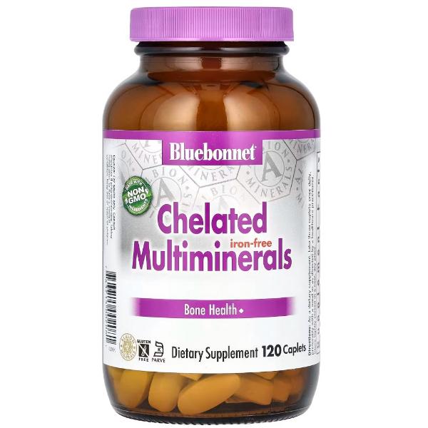 Мультименеральный комплекс Bluebonnet Nutrition Albion Chelated Multiminerals iron free 120 Caplets (24034921)