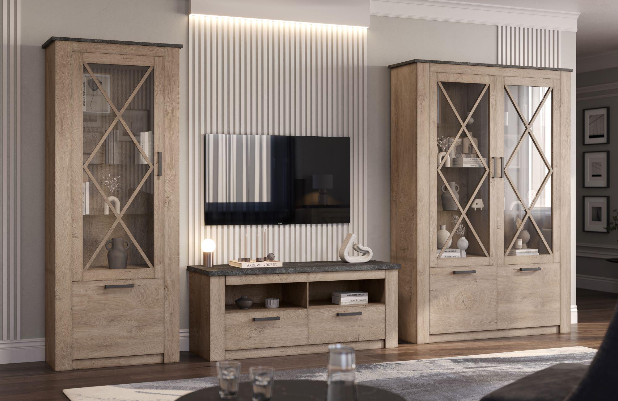 Полка навесная Эшли из ДСП/МДФ Дуб Эндгрей необработанный/Бетон темный (51429) - фото 2 Полка навесная Эшли из ДСП/МДФ Дуб Эндгрей необработанный/Бетон темный (51429) - фото 2