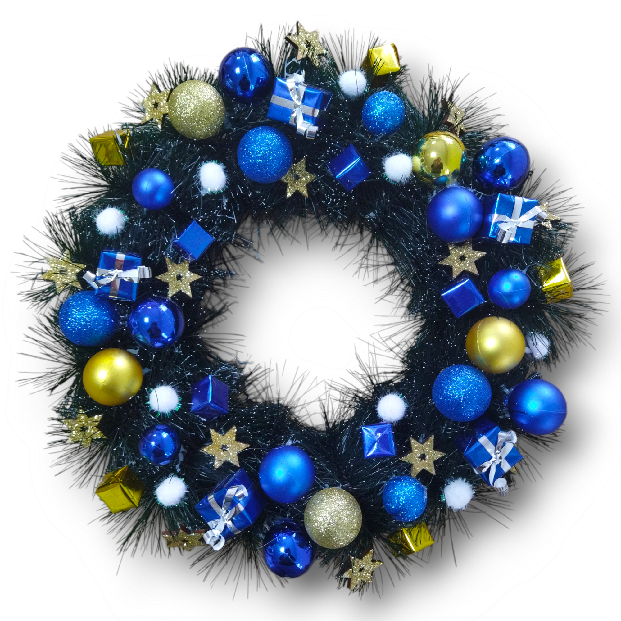 Венок новогодний Yellow&Blue 40 см Разноцветный (HC05)