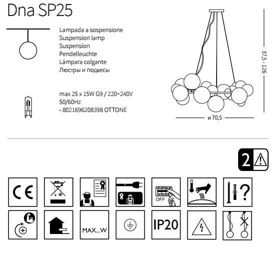 Люстра Ideal Lux Dna Sp25 (208398) - фото 3