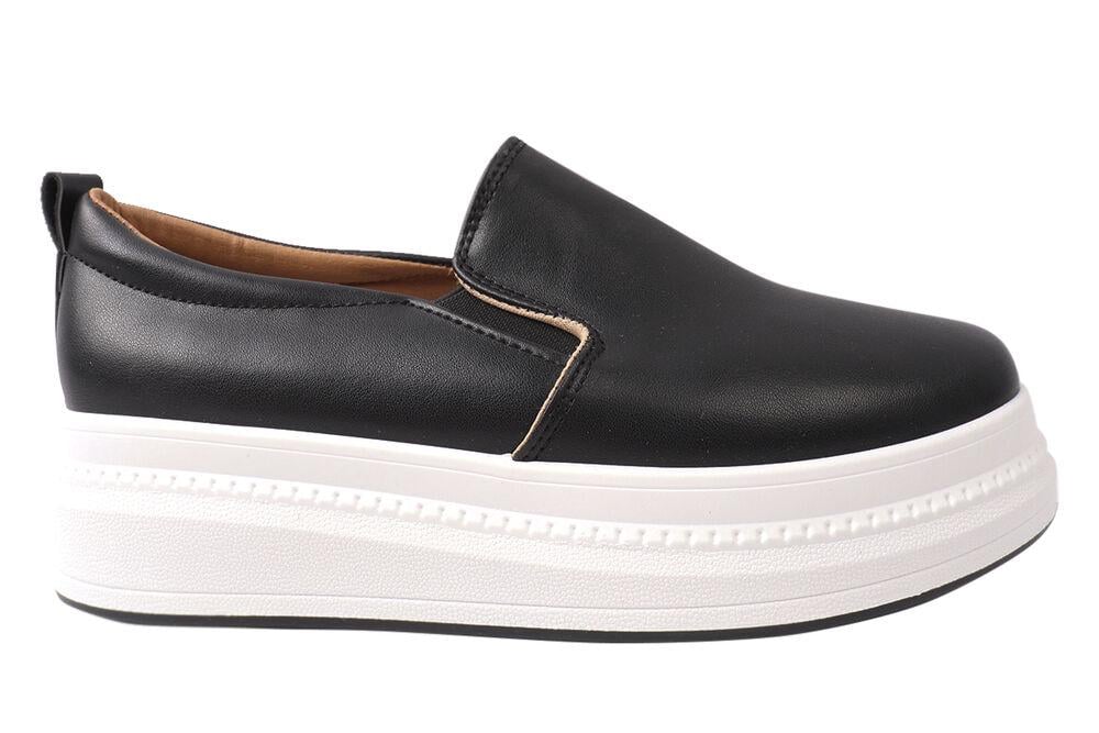 Кеды-слипоны женские Fashion из эко кожи на платформе Черный (7-21DTCPF 36) - фото 3