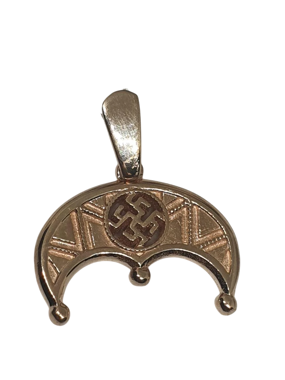 Кулон оберіг срібло лунниця трирога цвіт папороті позолота 925 проба (2389169344)