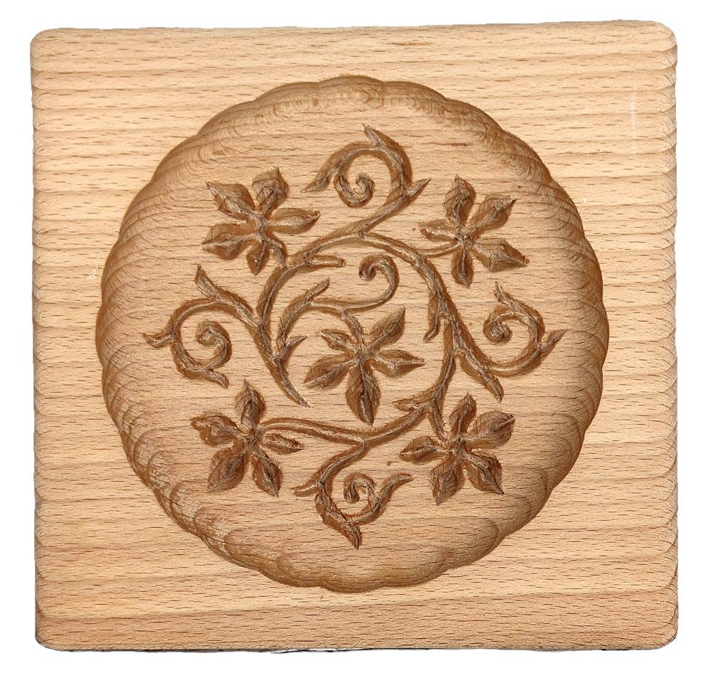 Форма для пряника Узор №4 Виноградные листья 13,5х14х2 см (1003)