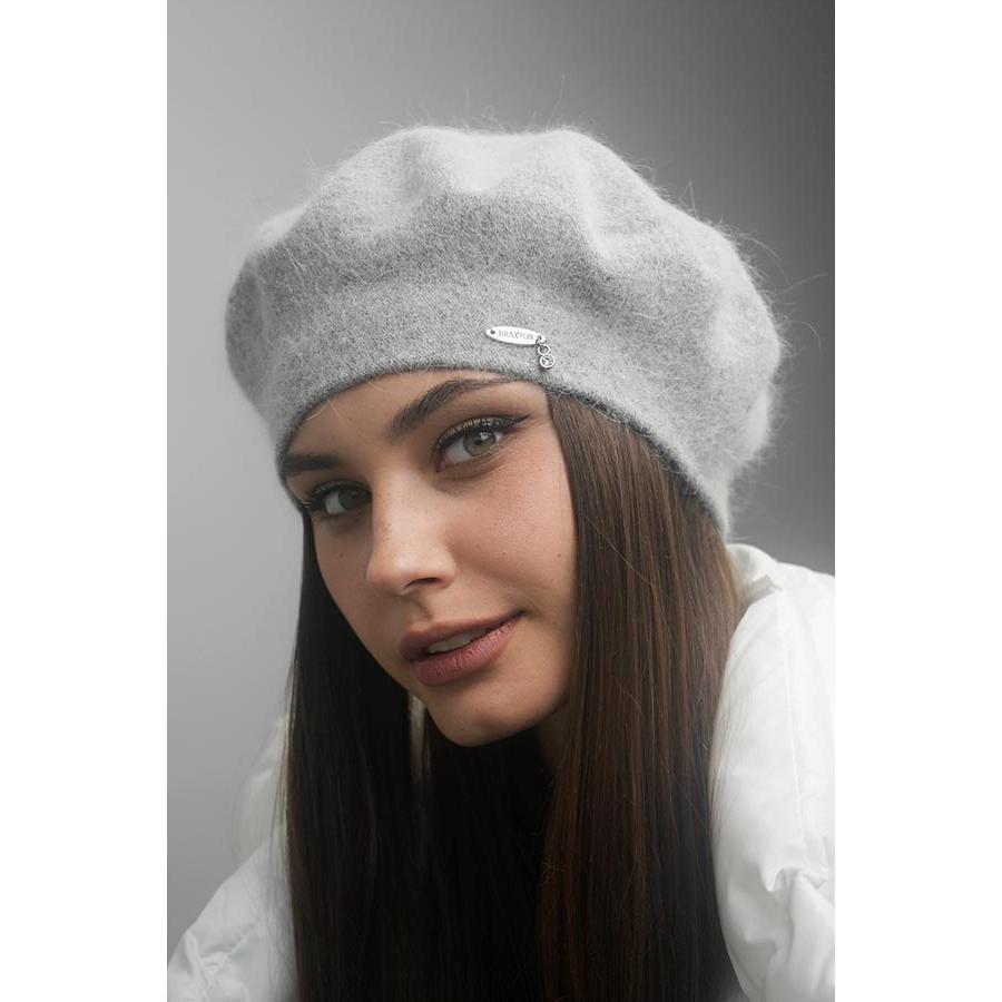 Берет ангоровый Braxton 7218 с флисовой подкладкой Серый (141327)
